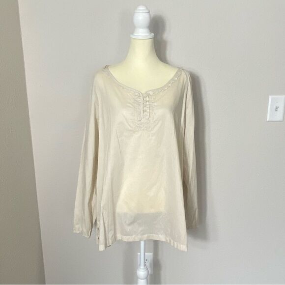 Bit & Bridle 100% Cotton Lightweight Striped Peasant Tunic Top Women's Size 1X - Picture 16 of 16